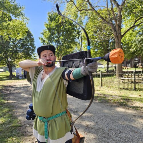 The History of Gorgtech Foam Arrowheads - male archer shooting an orange foam arrowhead