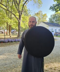 Domed 23 Tire Shield as worn by a foam fighter at Okfest 2025