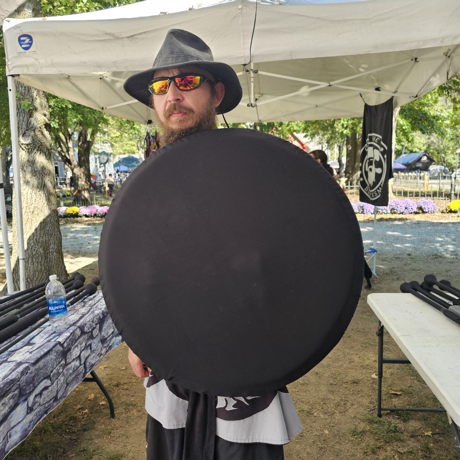 Domed 27" Medium Tire Shield as worn by a fighter at Okfest 2025