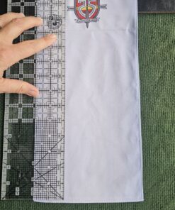 Passport Belt Flag for Belegarth Silver Jubilee - Body of Flag with Tape Measure showing 11" of stampable length